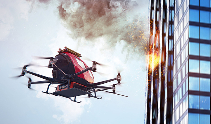 Certifica EHang dron bombero