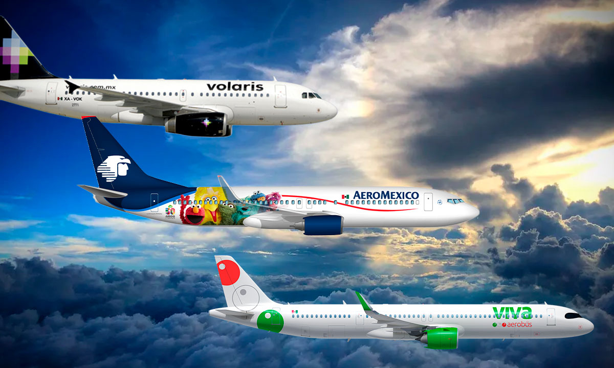 Cae tráfico de pasajeros en aerolíneas mexicanas en el 3T